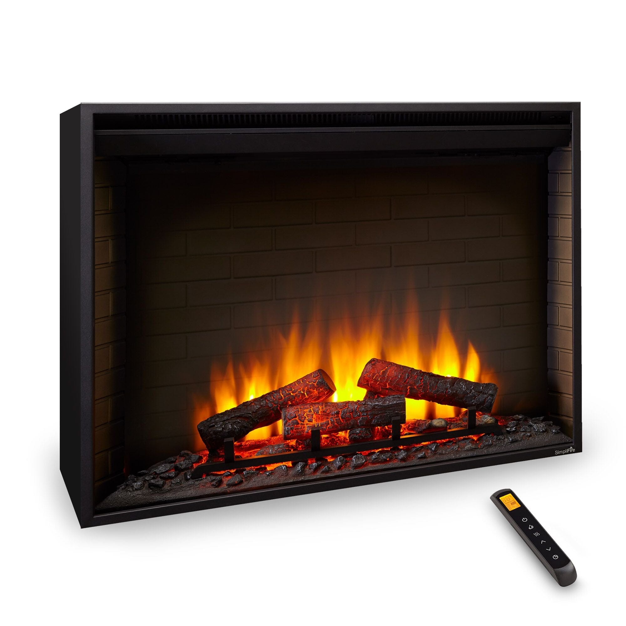 SimpliFire 36-In Built-In Electric Fireplace - SF-BI36-EB FRONT VIEW