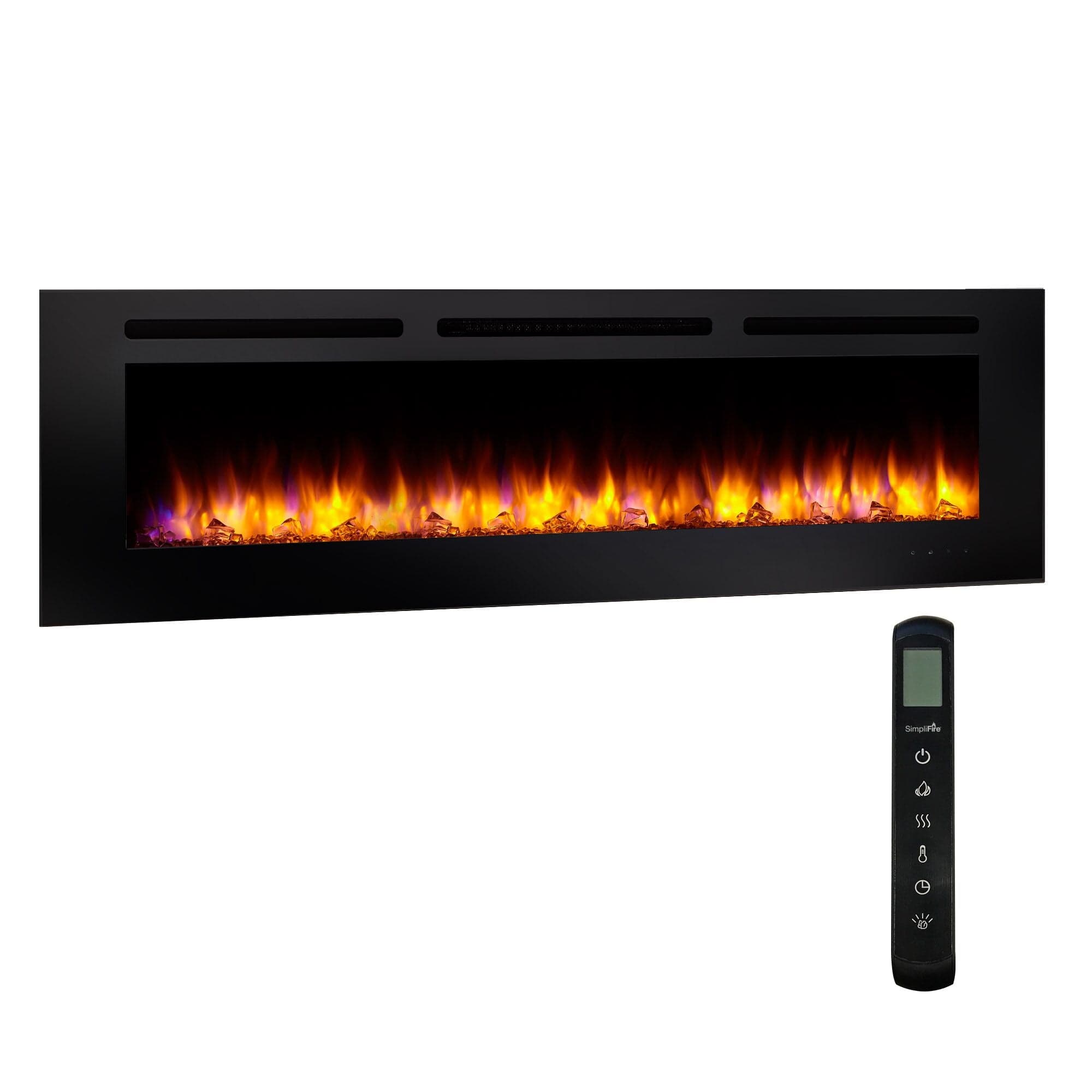 SimpliFire 60-in Allusion Wall Mount Electric Fireplace FRONT VIEW