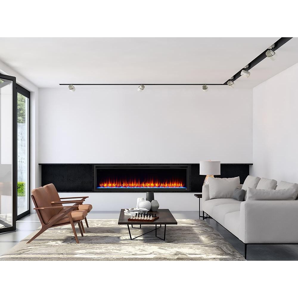 SimpliFire 72-in Allusion Platinum Wall Mount Electric Fireplace SAMPLE PHOTO