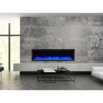 SimpliFire 72-in Allusion Platinum Wall Mount Electric Fireplace