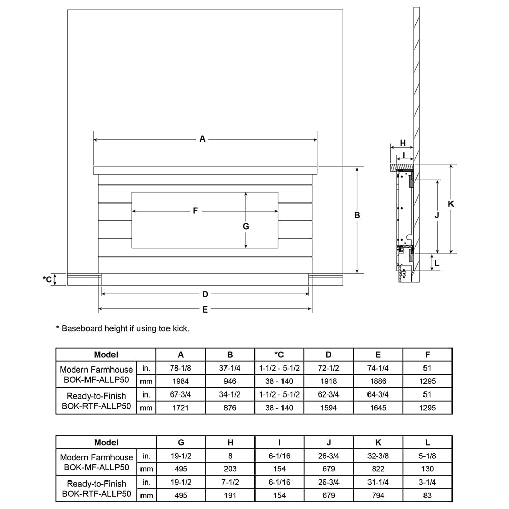 SimpliFire Boyd Modern Farmhouse Electric Fireplace Mantel Package