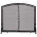 Single Panel Black Wrought Iron Screen with Doors - Medium