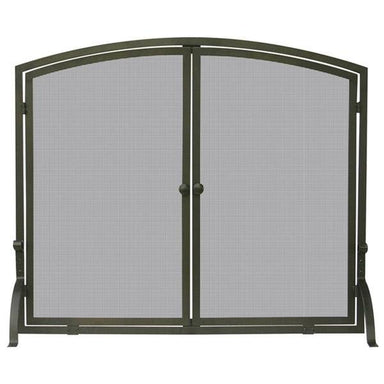 Single Panel Bronze Finish Screen with Doors FRONT VIEW