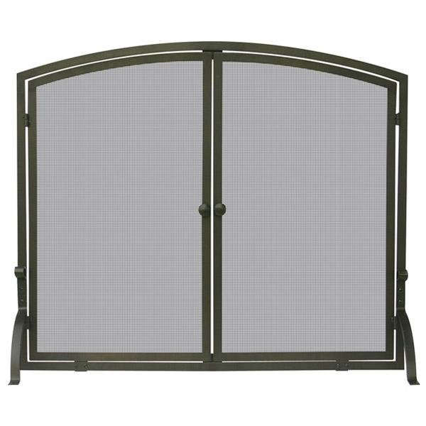 Single Panel Bronze Finish Screen with Doors FRONT VIEW