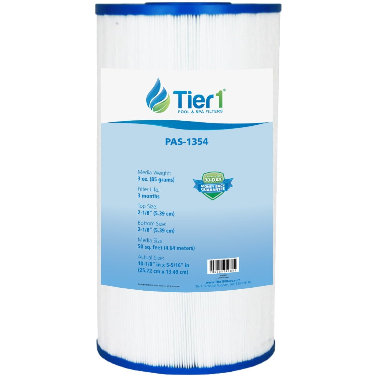 TIER1 PAS-1354 5 5/16-inch Diameter By 10 1/8-inch Length Filter WITH LABEL
