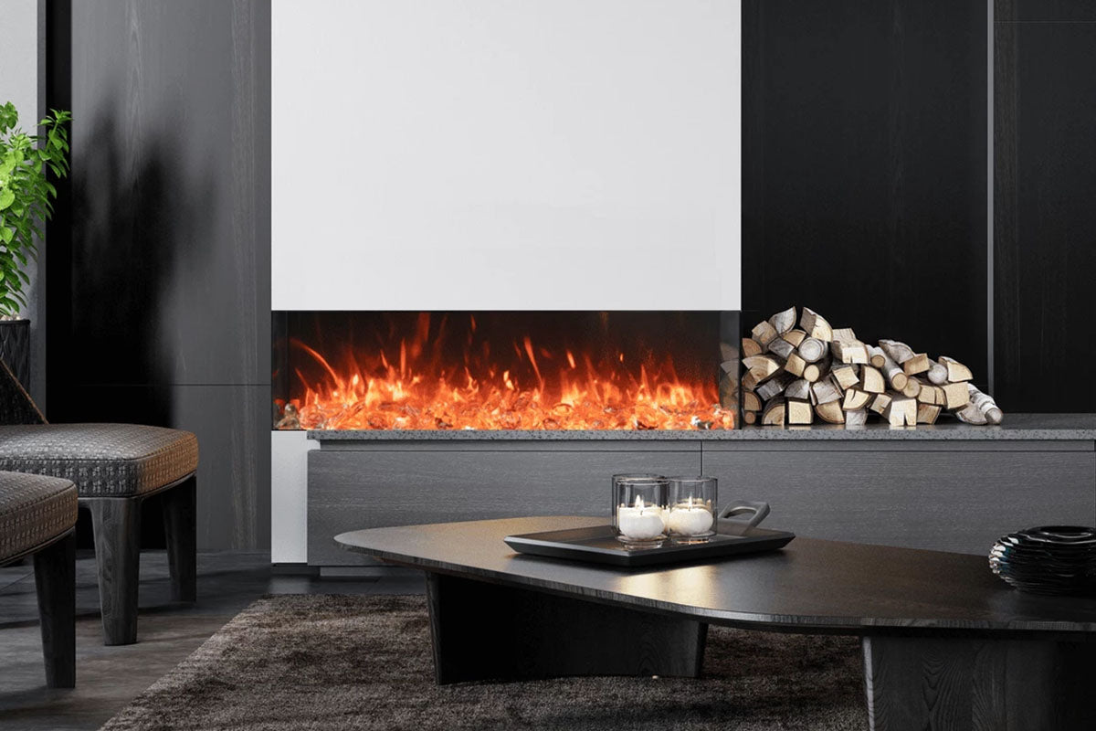 Amantii Tru View Bespoke 65-inch 3-Sided Built In Indoor/Outdoor Electric Fireplace