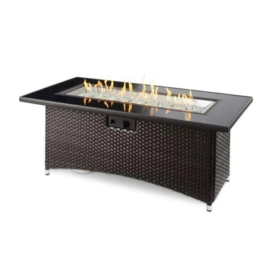 The Outdoor GreatRoom Company Balsam Montego 59-Inch Linear Gas Fire Pit Table (MG-1242-BLSM-K) FRONT VIEW