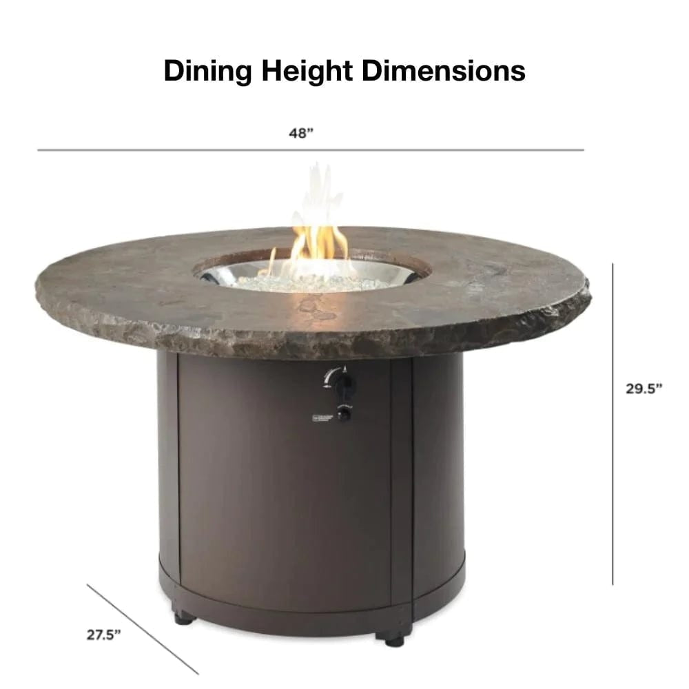 The Outdoor GreatRoom Company Beacon 48-Inch Round Gas Fire Pit Table WITH SIZES