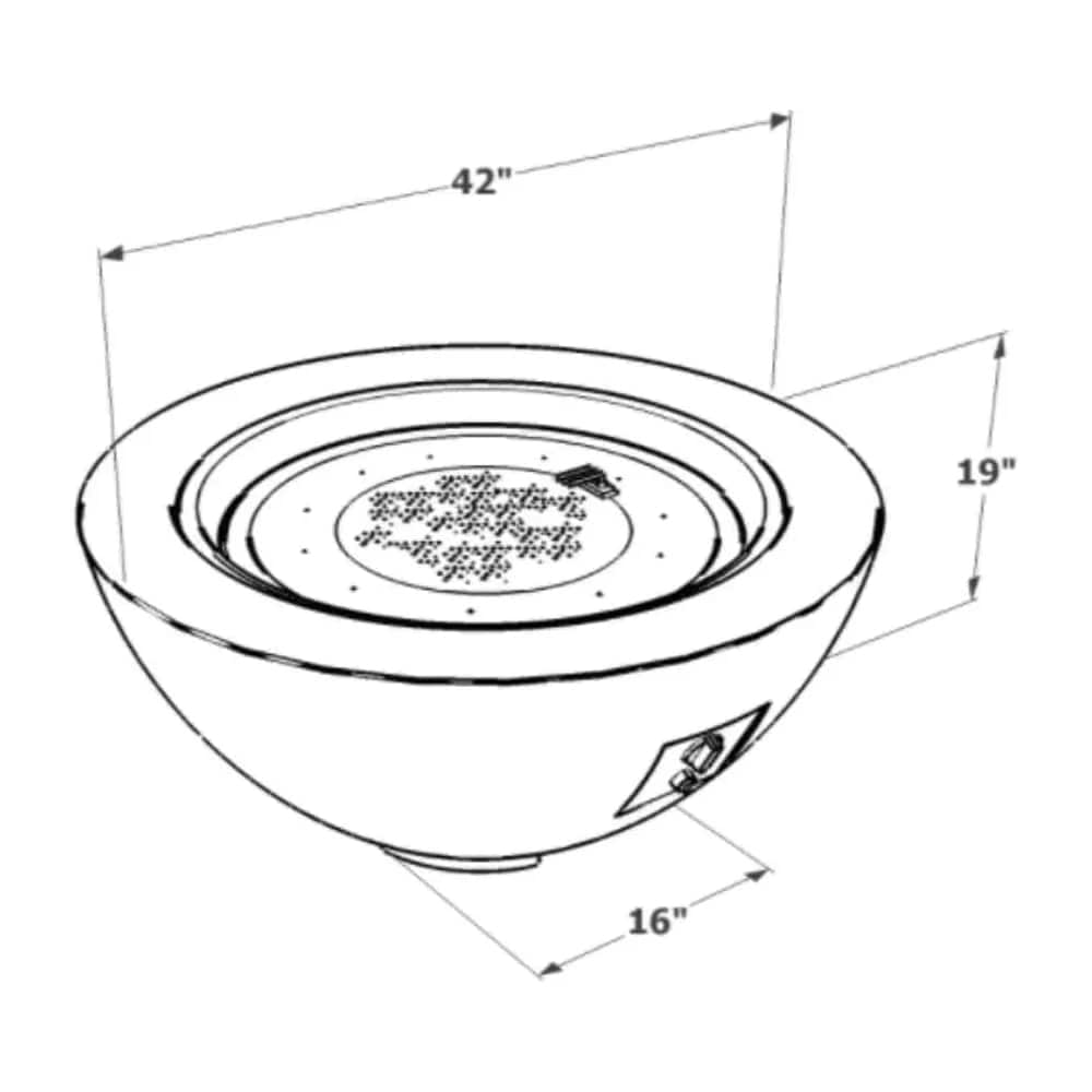 The Outdoor GreatRoom Company Cove 42-Inch Round Gas Fire Bowl SIZES