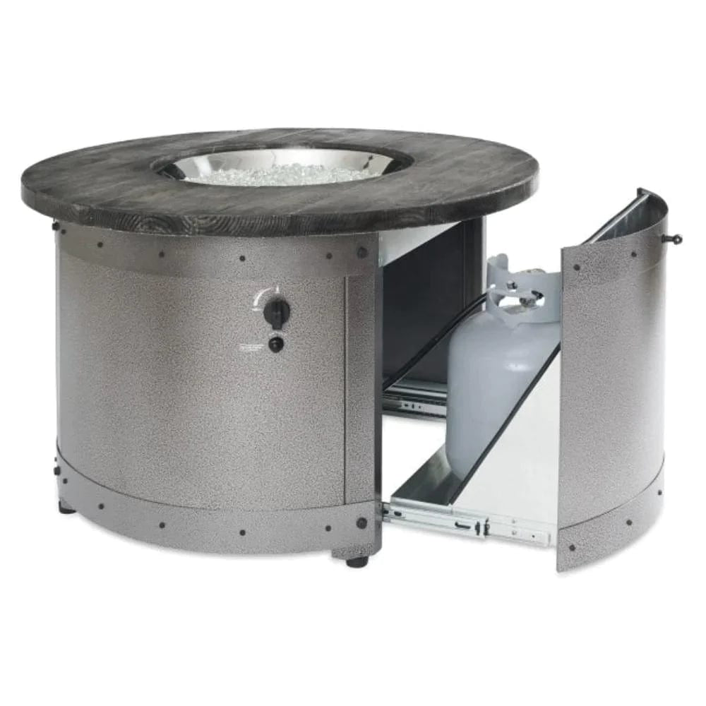 The Outdoor GreatRoom Company Edison 41-Inch Round Gas Fire Pit Table (ED-20) INSIDE VIEW
