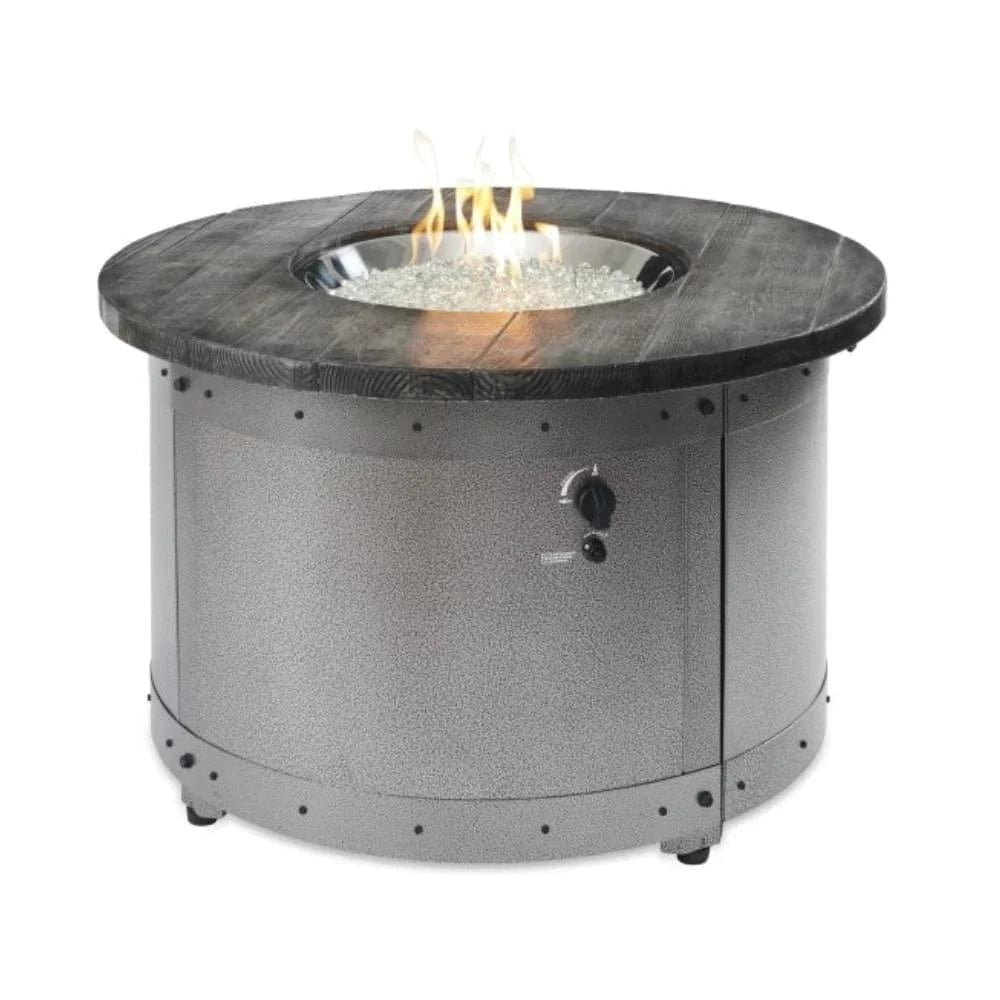 The Outdoor GreatRoom Company Edison 41-Inch Round Gas Fire Pit Table (ED-20) WITH FIRE