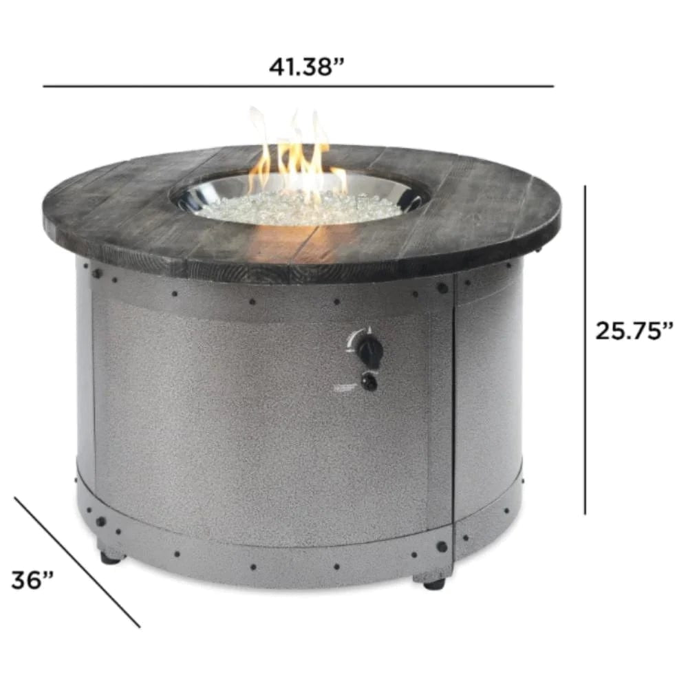 The Outdoor GreatRoom Company Edison 41-Inch Round Gas Fire Pit Table (ED-20) WITH SIZES