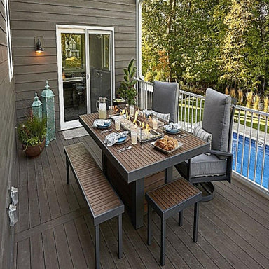 The Outdoor GreatRoom Company Kenwood 81-Inch Gas Fire Pit Dining Table (KW-1242-K) SAMPLE PHOTO