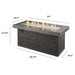 The Outdoor GreatRoom Company Key Largo Linear Gas Fire Pit Table WITH SIZES