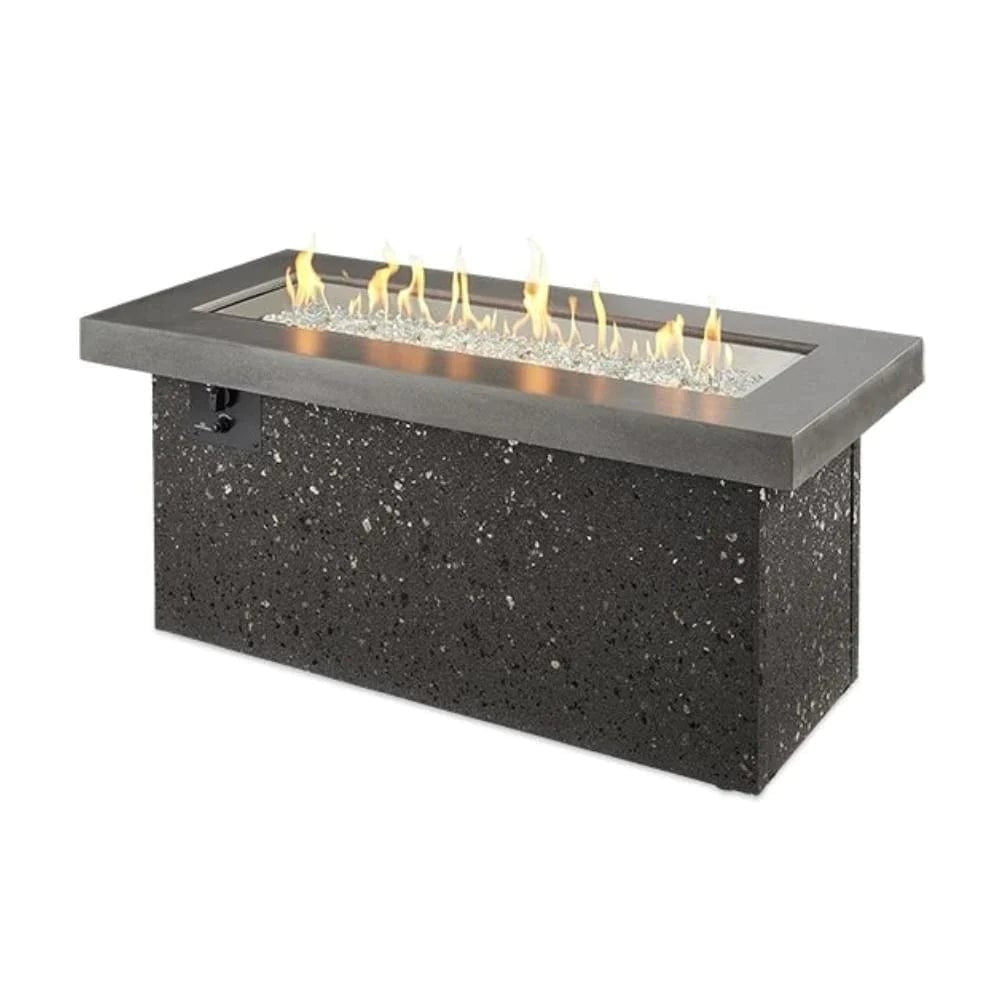The Outdoor GreatRoom Company Key Largo Linear Gas Fire Pit Table FRONT VIEW
