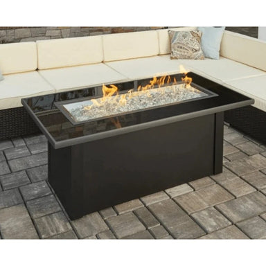 The Outdoor GreatRoom Company Monte Carlo 59-Inch Linear Gas Fire Pit Table (MCR-1242-BLK-K) SAMPLE PHOTO