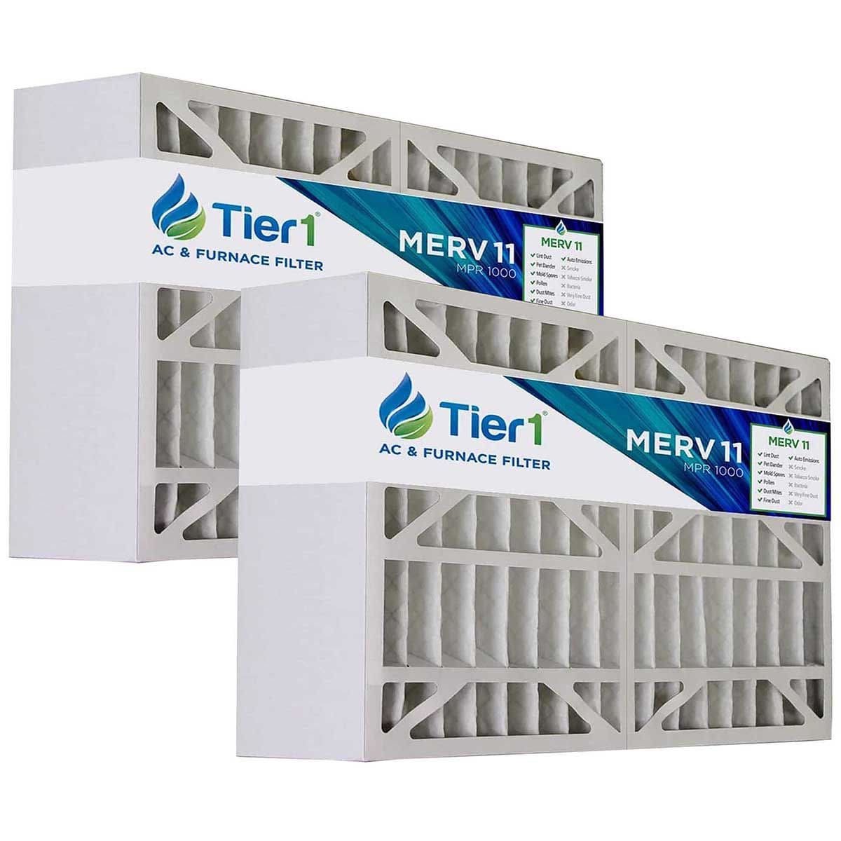 Tier1 19x20x4-1/4 Merv 8 Pleated AC Furnace Air Filter 2 Pack (Actual Size: 19 1/8 x19 13/16 x 4 1/2)2PACKS