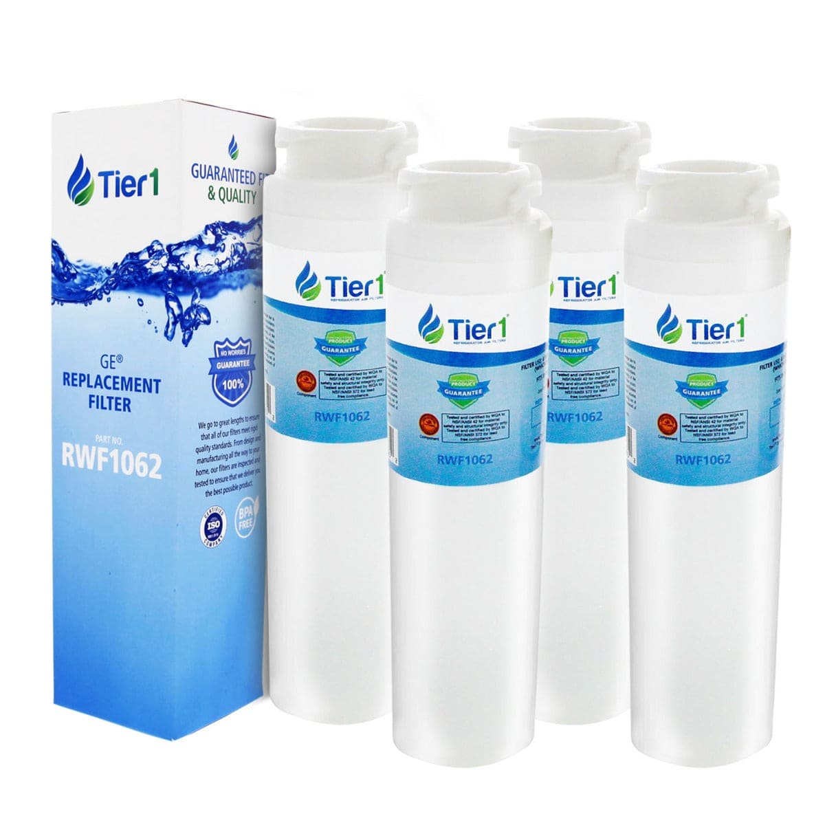 Tier1 GE MSWF SmartWater Refrigerator Water Filter Replacement Comparable 4 PACKS