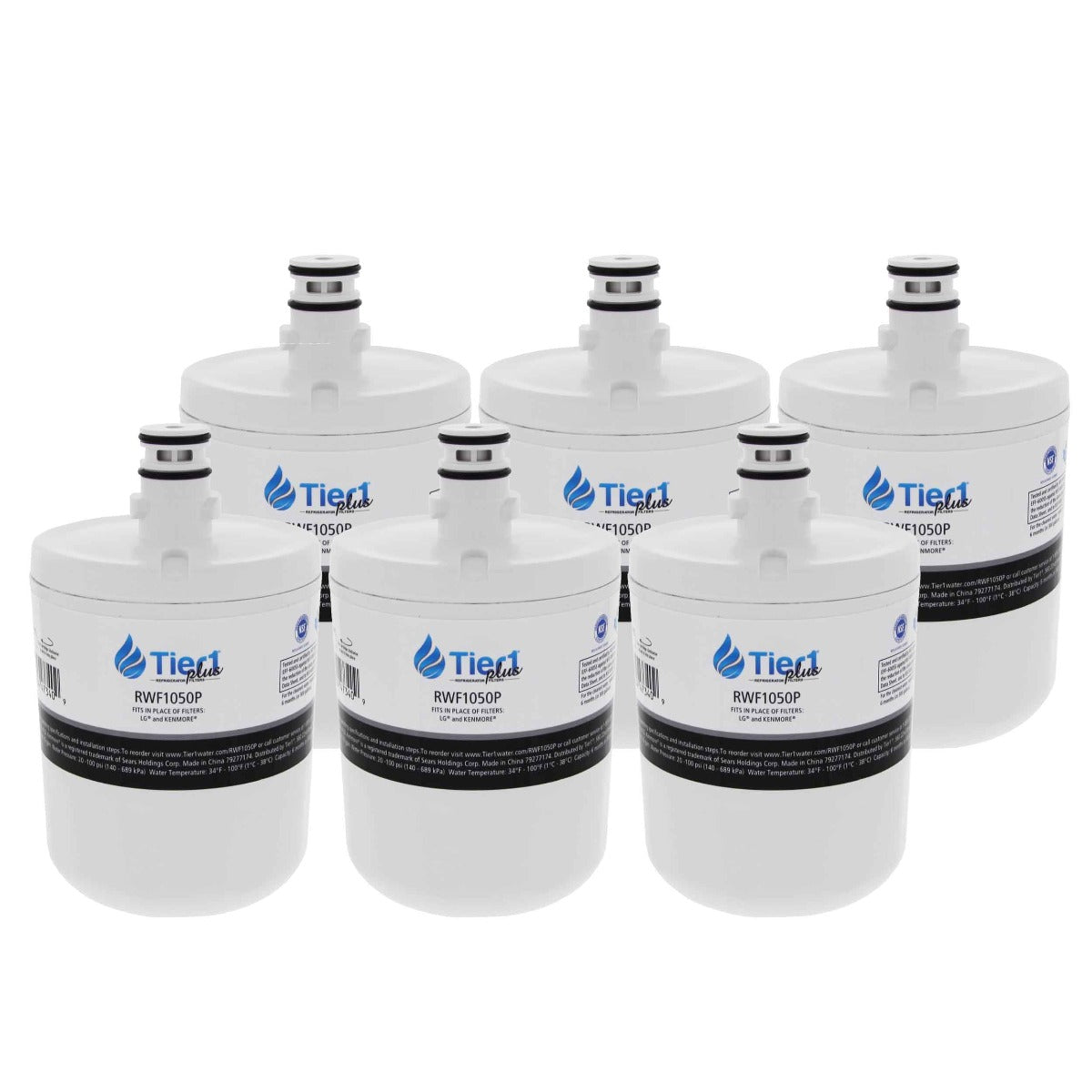 Tier1 Plus LG 5231JA2002A / LT500P Comparable Lead And Mercury Reducing Refrigerator Water Filter 6 PACKS