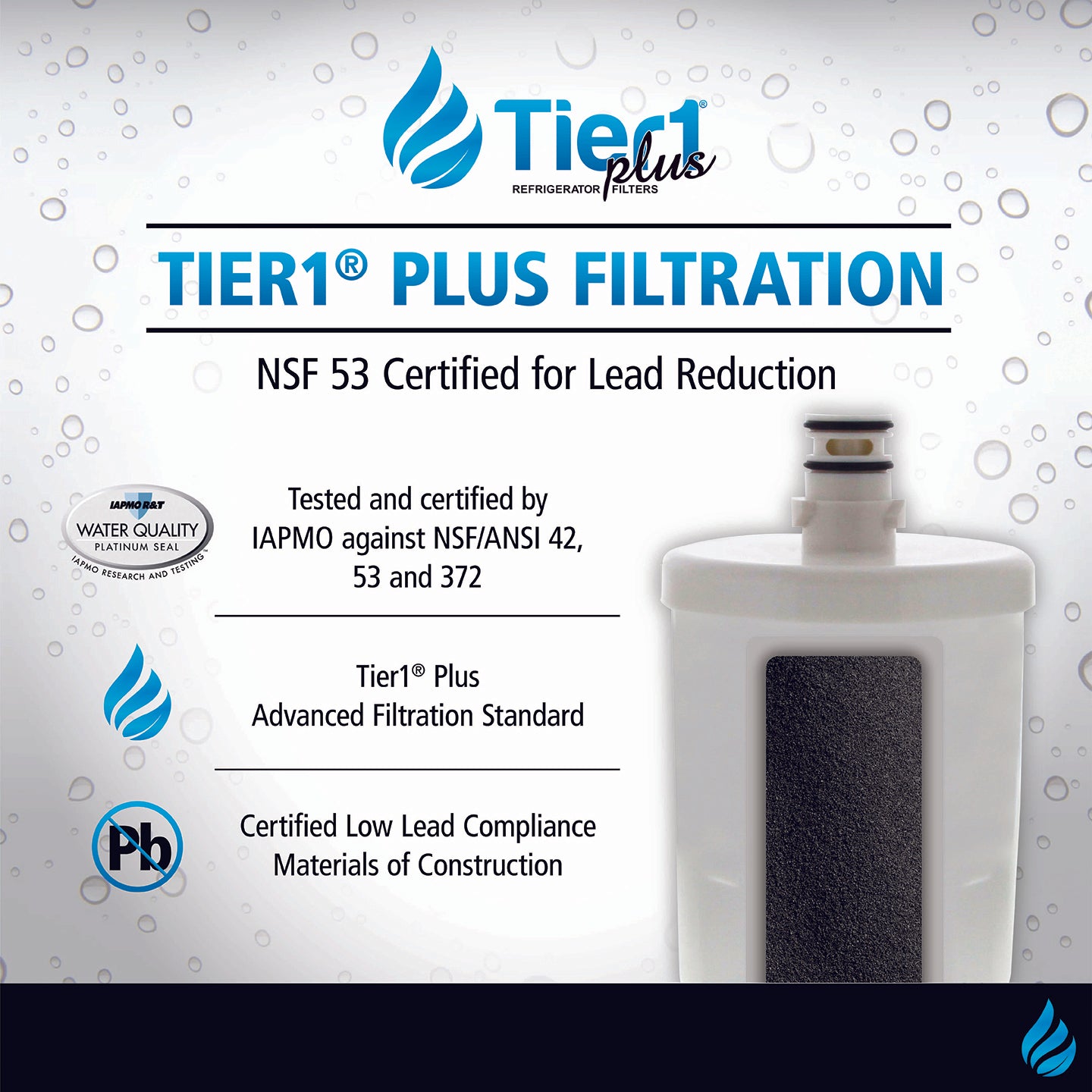Tier1 Plus LG 5231JA2002A / LT500P Comparable Lead And Mercury Reducing Refrigerator Water Filter