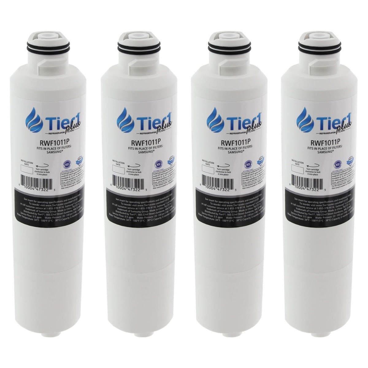 Tier1 Plus Samsung DA29-00020B Comparable Lead And Mercury Reducing Refrigerator Water Filter 4 PACKS