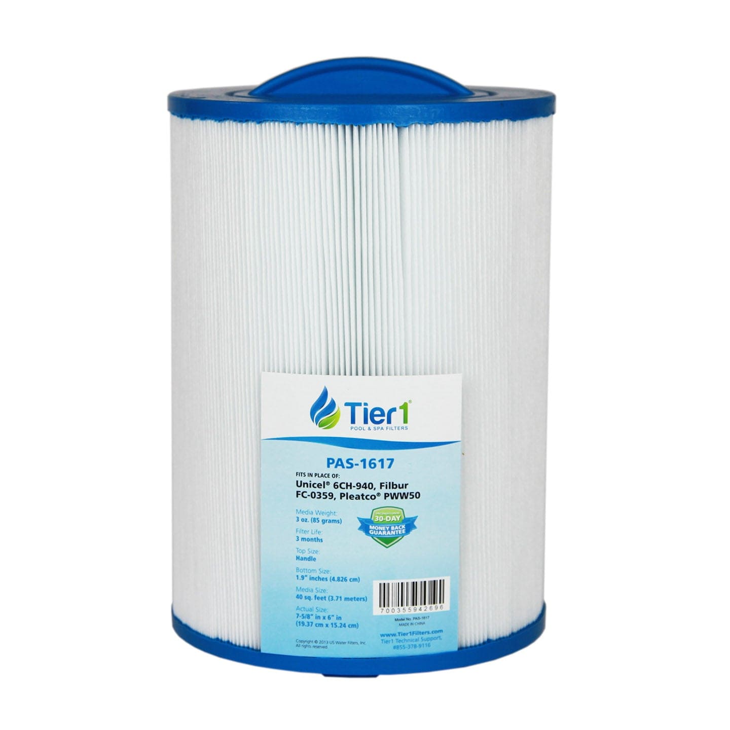 Tier1 Waterway 817-0050 Pool and Spa Filter Replacement WITH LABEL
