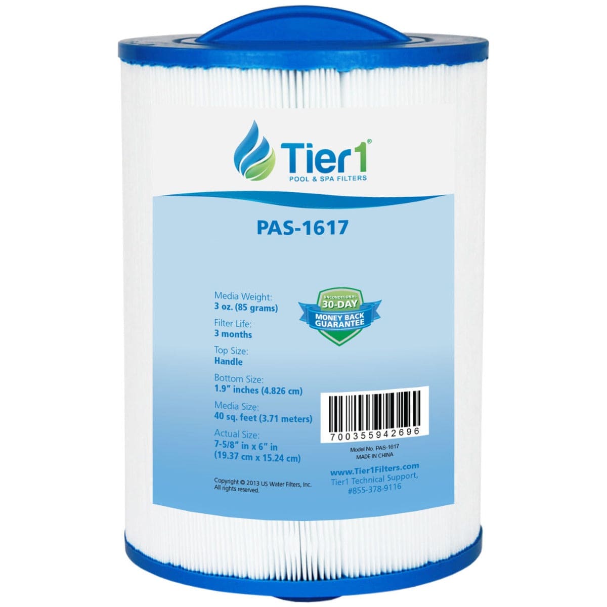 Tier1 Waterway 817-0050 Pool and Spa Filter Replacement WITH LABEL