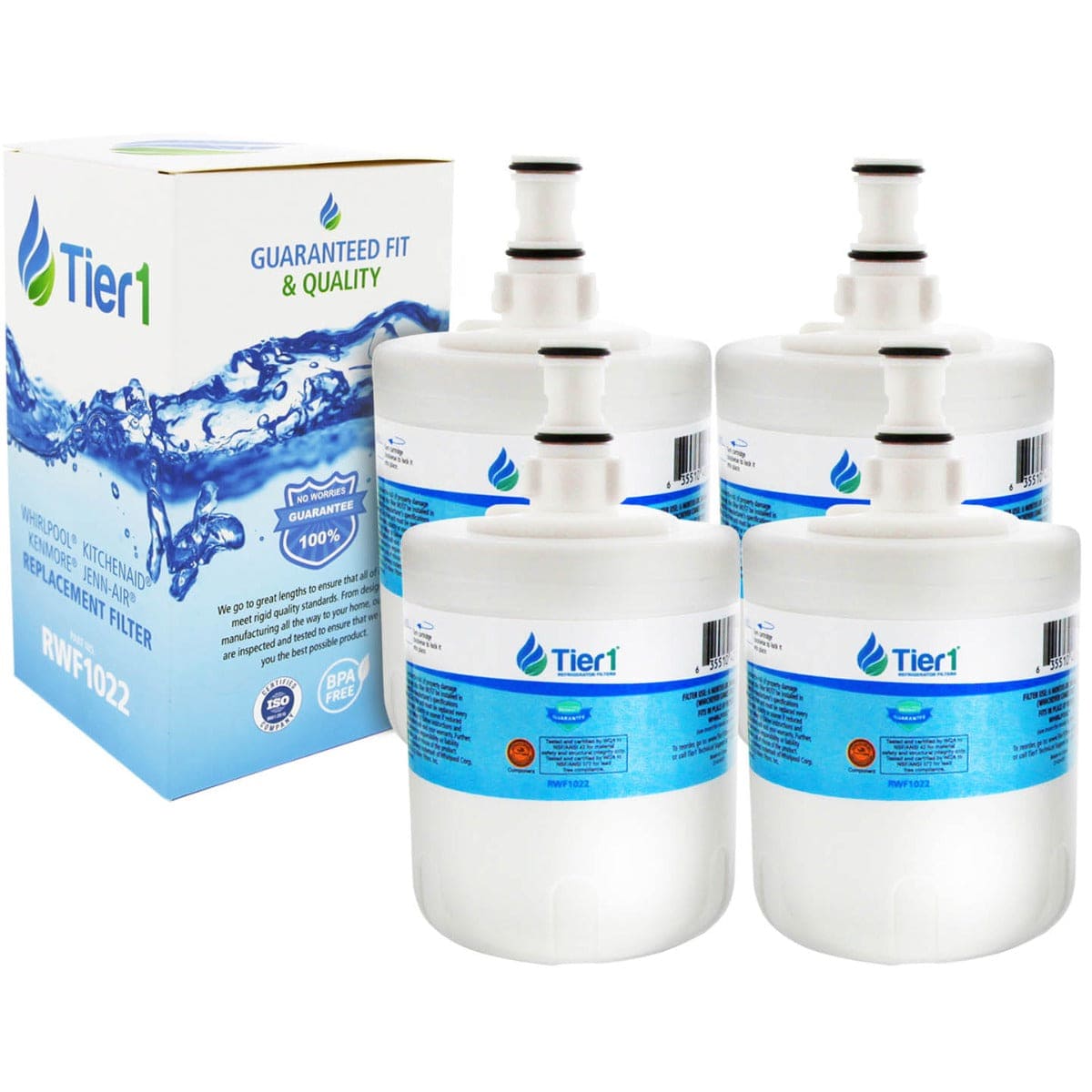 Tier1 Whirlpool 8171413/8171414 Refrigerator Water Filter Replacement Comparable 4 PACKS