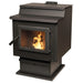 True North TN40 Pellet Stove FRONT AND SIDE VIEW
