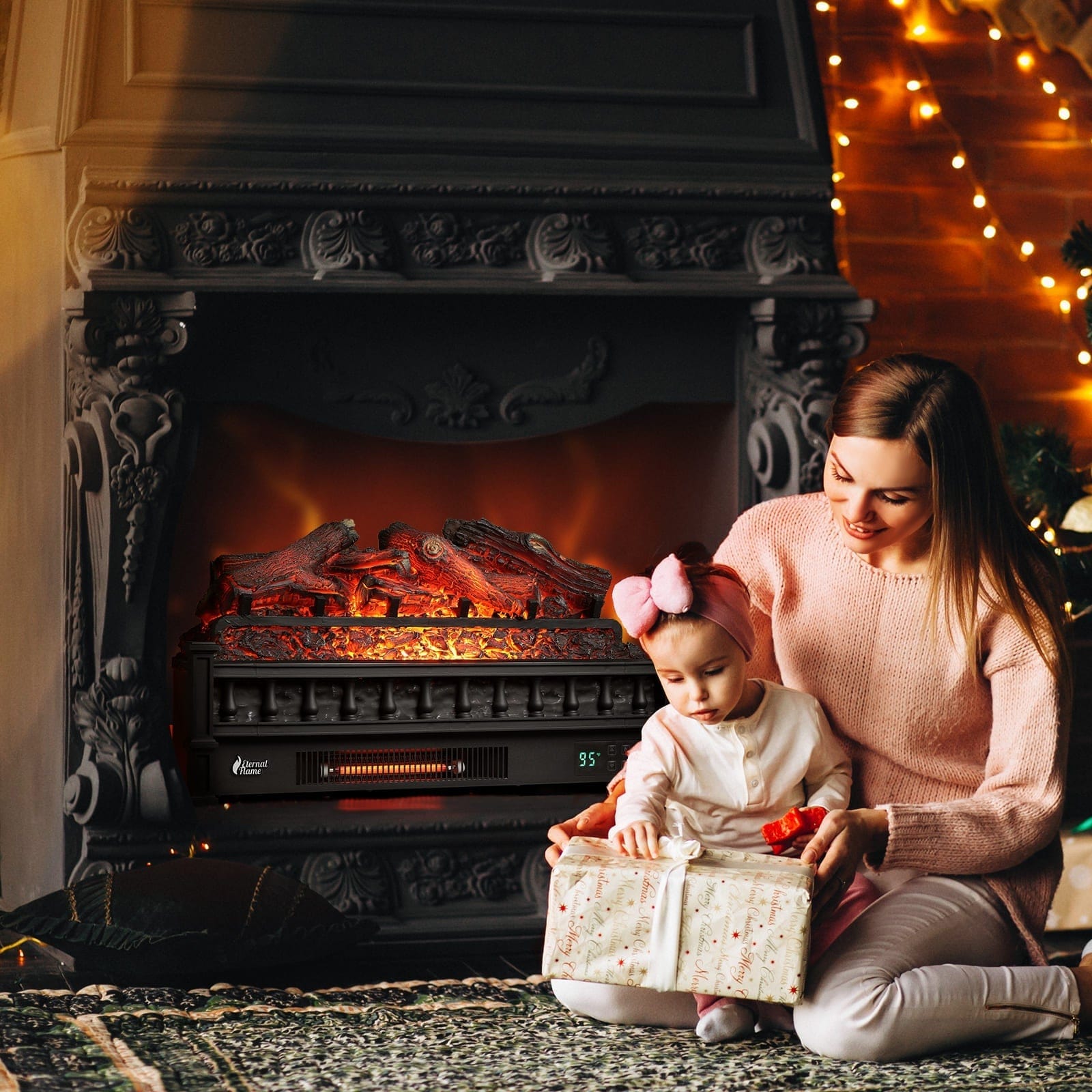 Turbro Eternal Flame EF26-LG Smart Electric Fireplace Logs, WiFi Enabled SAMPLE PHOTO