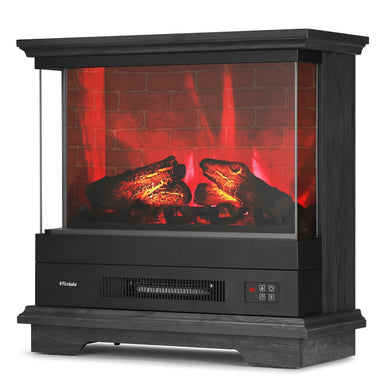 Turbro Firelake FL27-BW Electric Fireplace Heater With Mantel SIDE VIEW