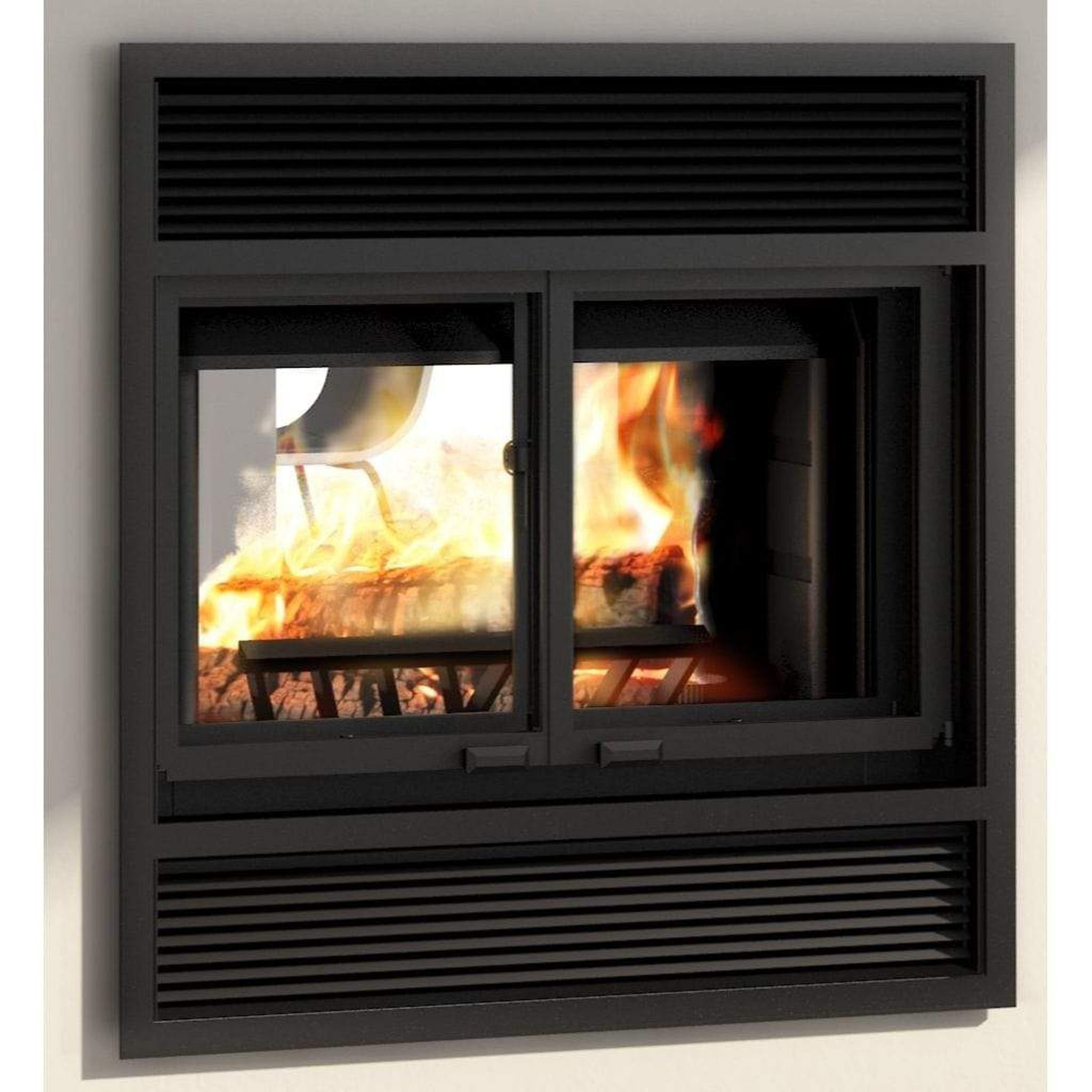 Valcourt Black Narrow Overlap Faceplate for Westmount See-Through Wood Fireplace