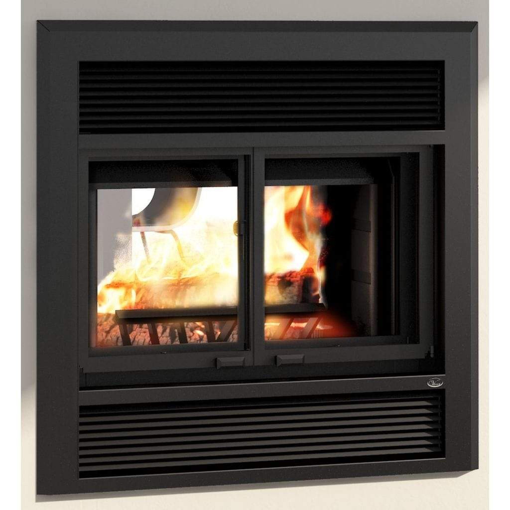 Valcourt Black Narrow Overlap Faceplate for Westmount See-Through Wood Fireplace