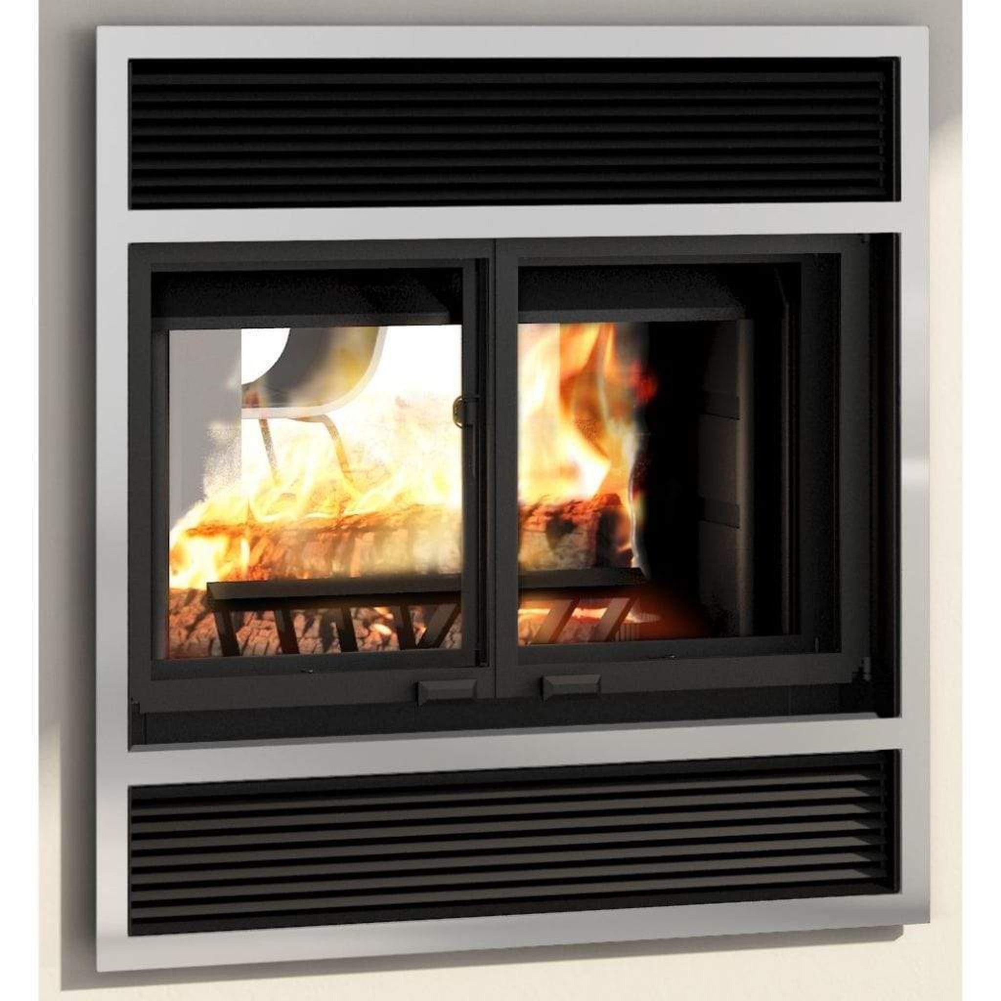 Valcourt Black Narrow Overlap Faceplate for Westmount See-Through Wood Fireplace