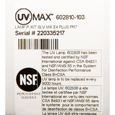Viqua 602810-103 Lamp/ Quartz Sleeve Combo Pack LABEL