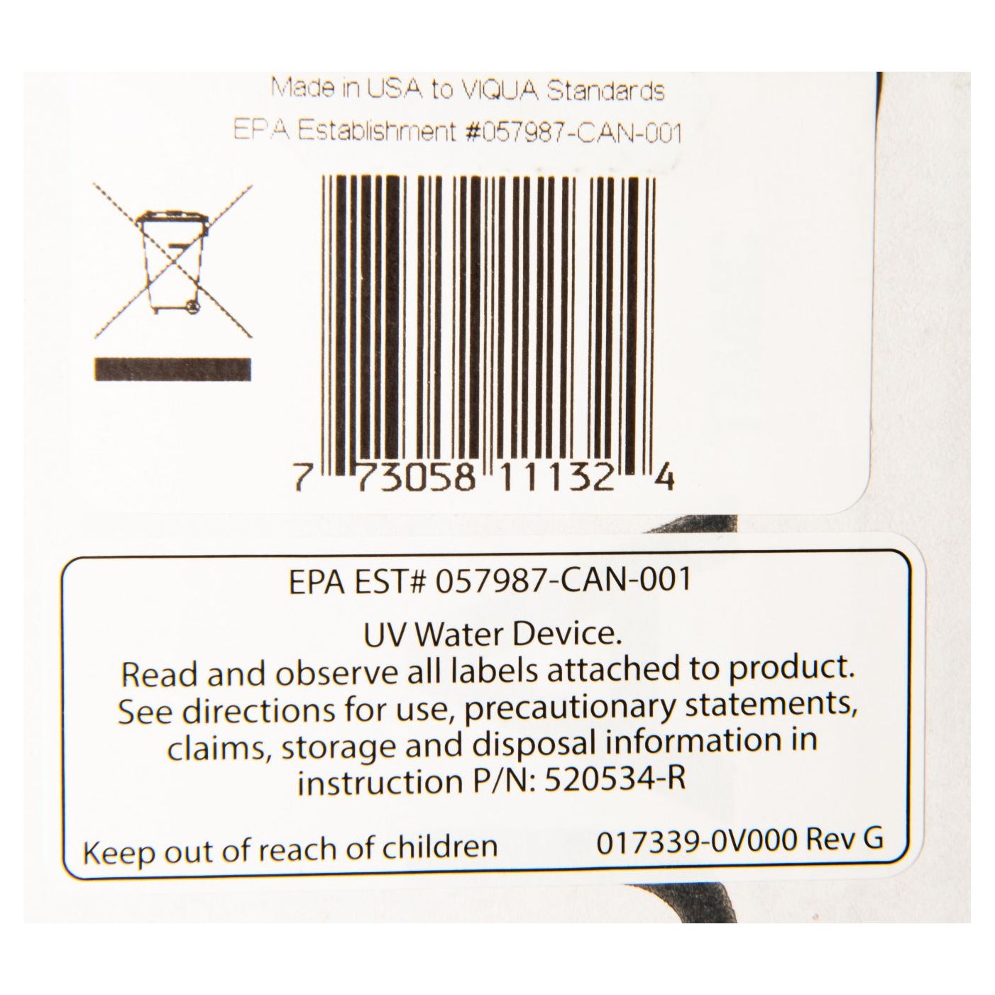 Viqua QL-200 Replacement Lamp and Quartz Sleeve for VH200 LABEL