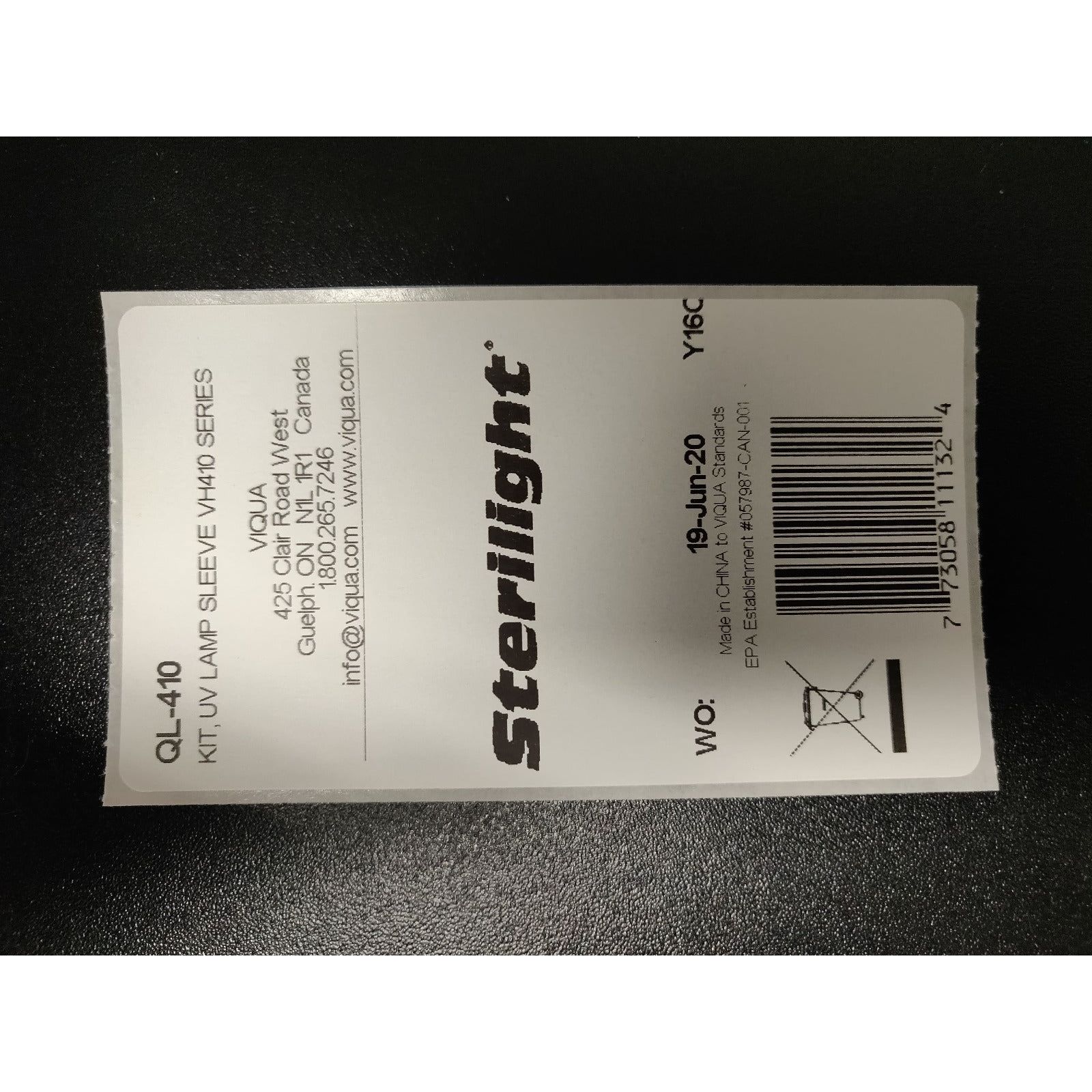 Viqua QL-410 Replacement UV Lamp and Quartz Sleeve for VH410 LABEL