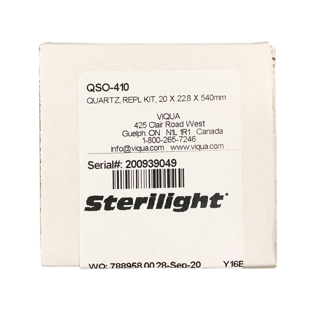 Viqua QSO-410 Replacement Quartz Sleeve for VH410 BOX