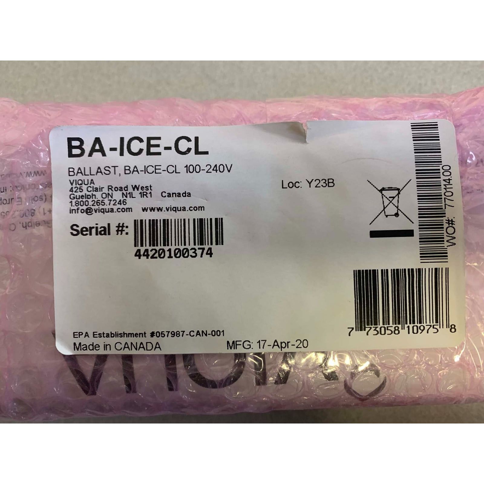 Viqua Replacement Controller for VH200 and VH410 LABEL