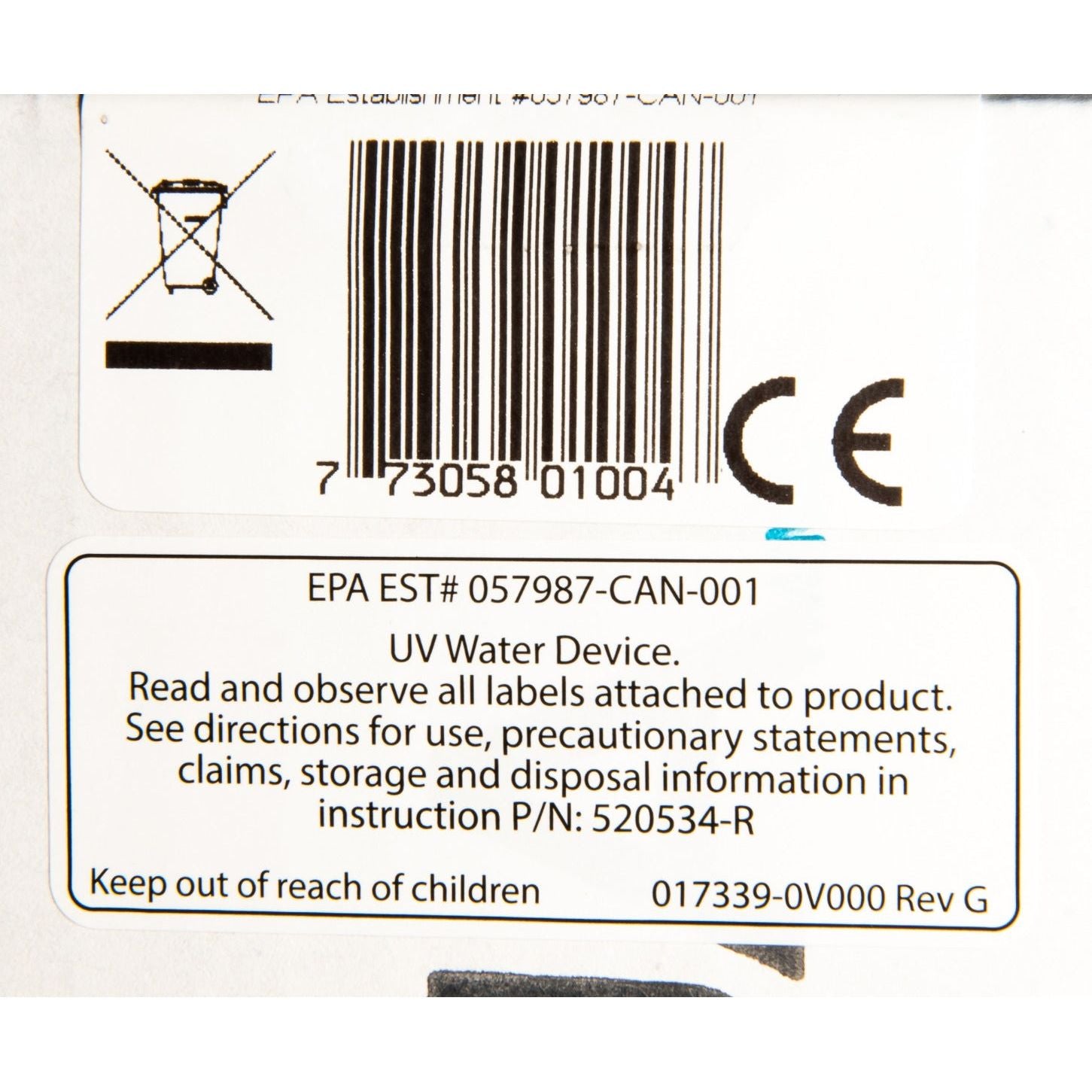 Viqua Replacement UV Lamp S320RL-HO LABEL