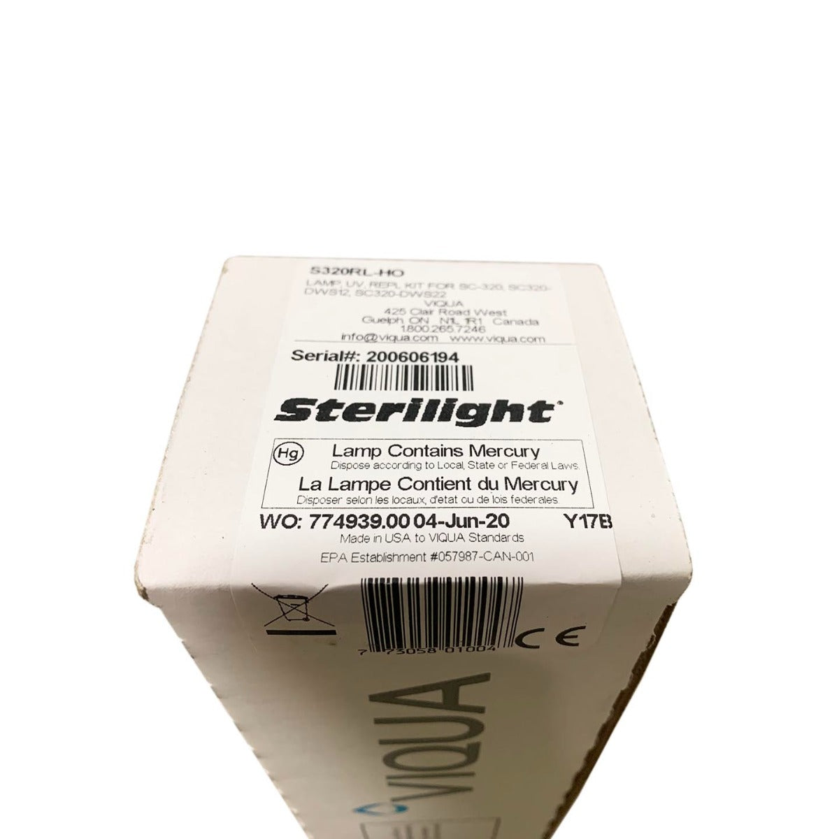 Viqua Replacement UV Lamp S320RL-HO LABEL