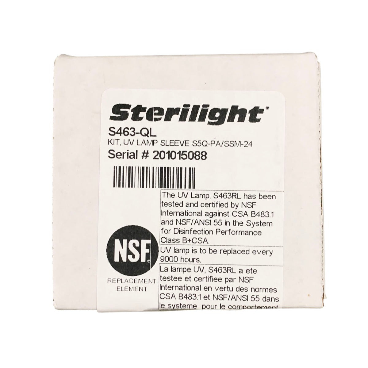 Viqua S463-QL Lamp/ Quartz Sleeve Combo Pack LABEL