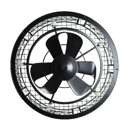 Parrot Uncle 27 In. Wright Industrial Crystal Ceiling Fan with Lighting in Black