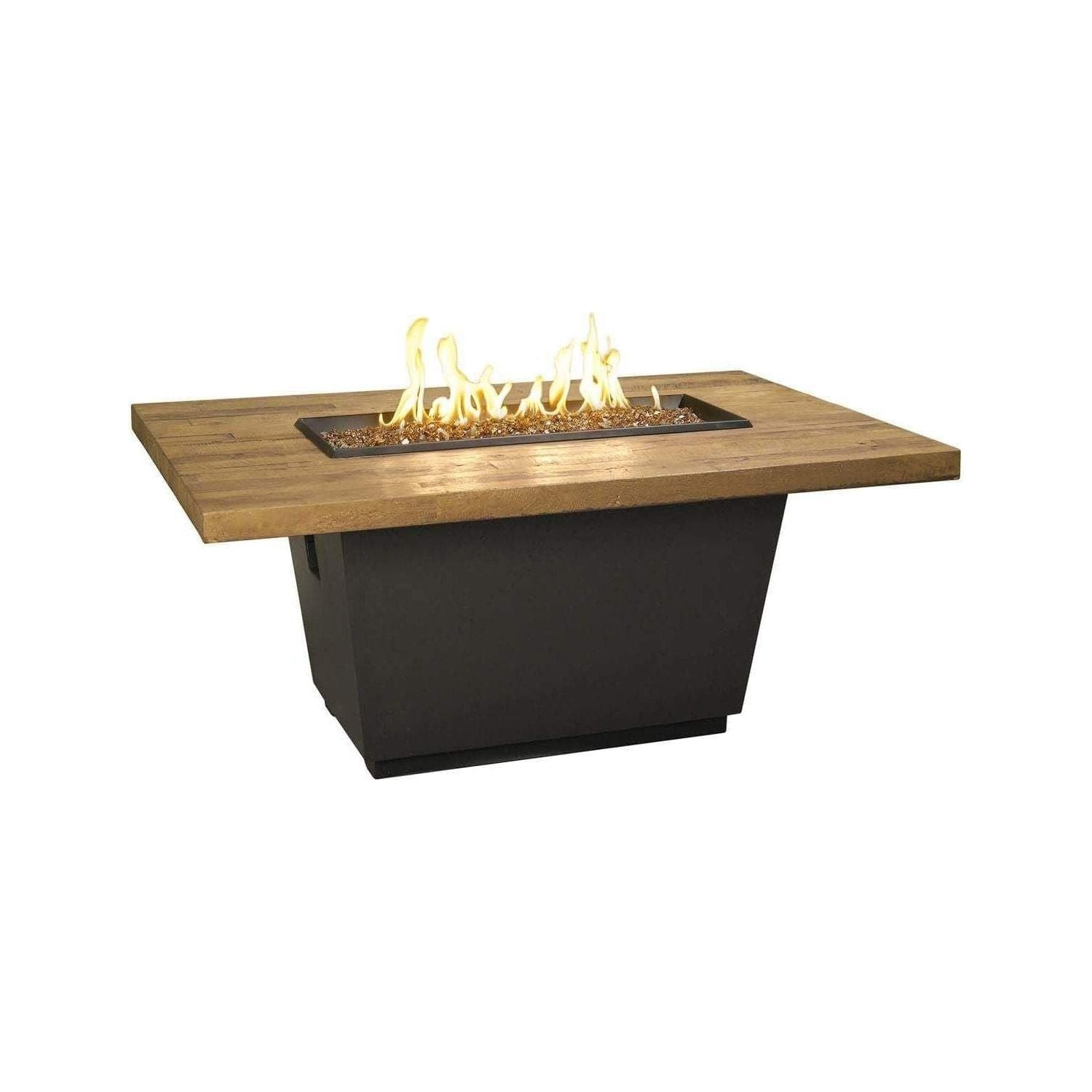 American Fyre Designs American Fyre Designs Cosmopolitan Rectangular Reclaimed Wood Fire Table Fire Pit Table FO Model / No 635-BA-FO-M4xC