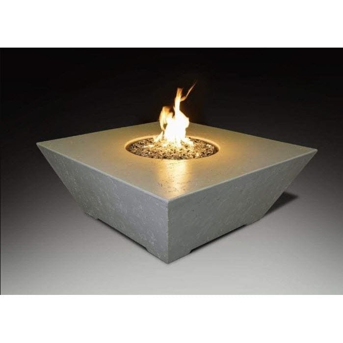 Athena Fireglass & Accessories Athena Olympus OSQRFT-484818 Square Concrete Gas Fire Pit, 48x48-Inch Fire Tables Natural Gas / White ORQRFT-484818-WHT-N