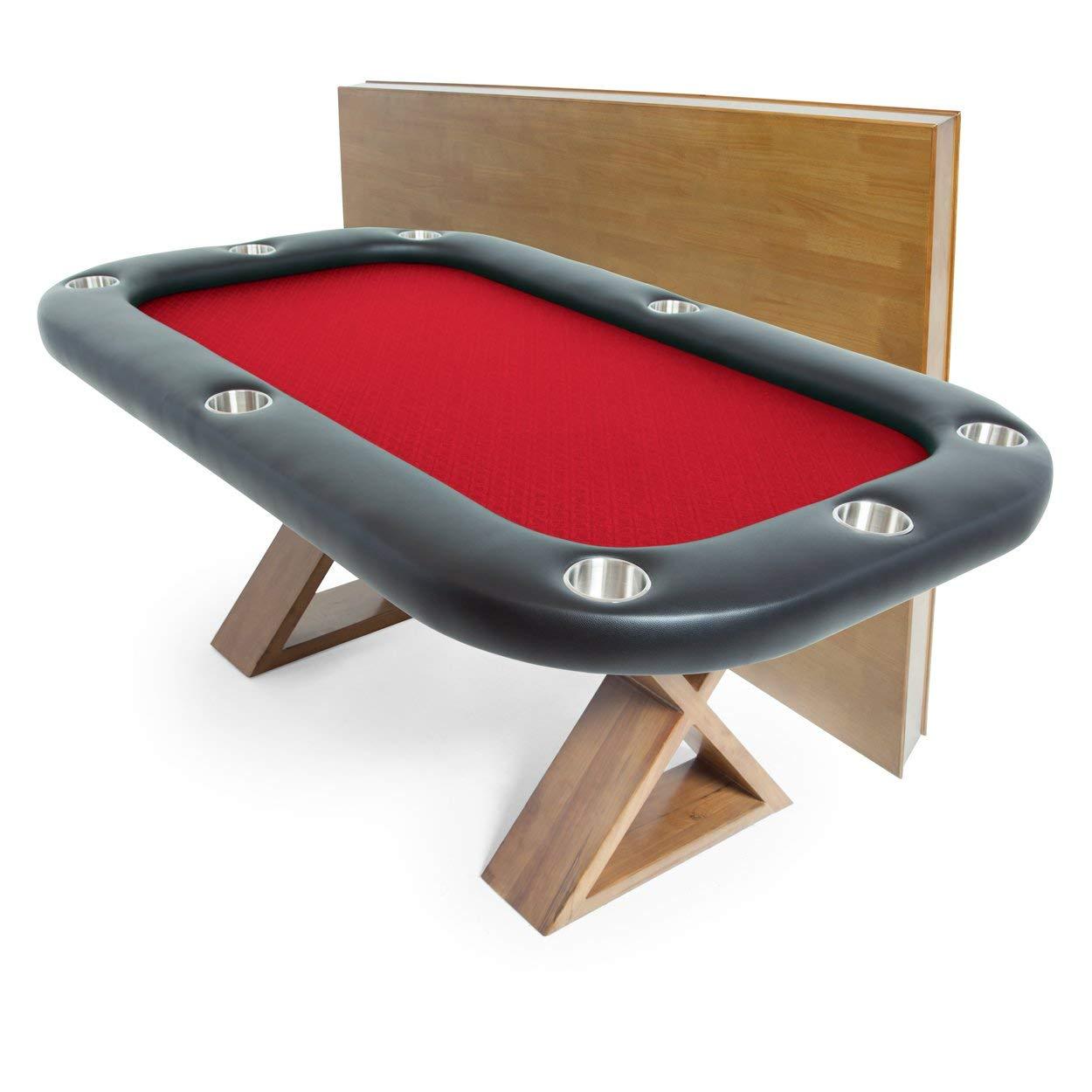 BBO Poker Tables BBO Poker Tables Helmsley Poker Dining Table 8 Person Poker & Game Tables Red / Speed Cloth 2BBO-HELM-RED-SS
