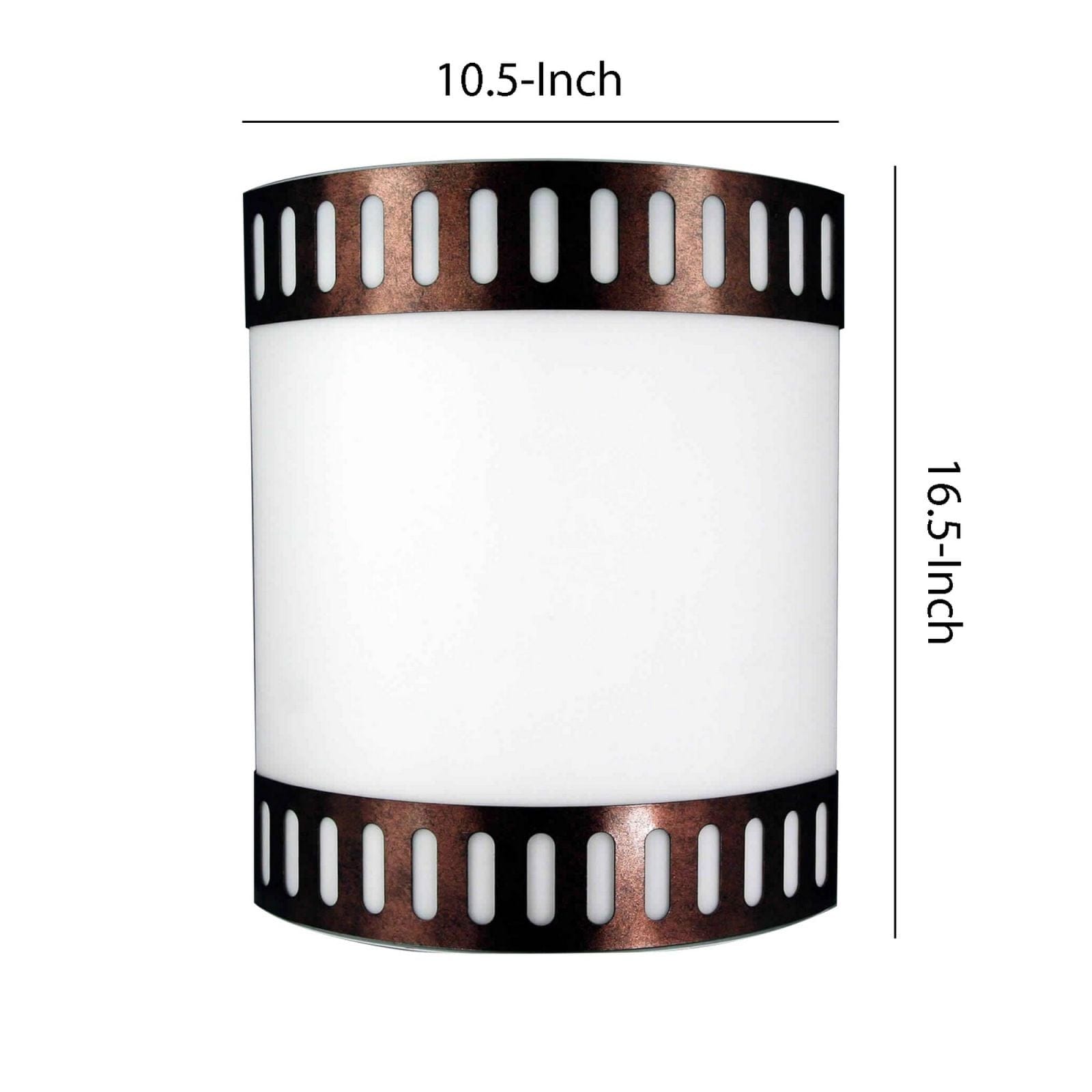 Benzara 18W Wall Lamp With Acrylic Plate And Steel Trim, White And Rustic Brown By Benzara Wall Lamps BM220700