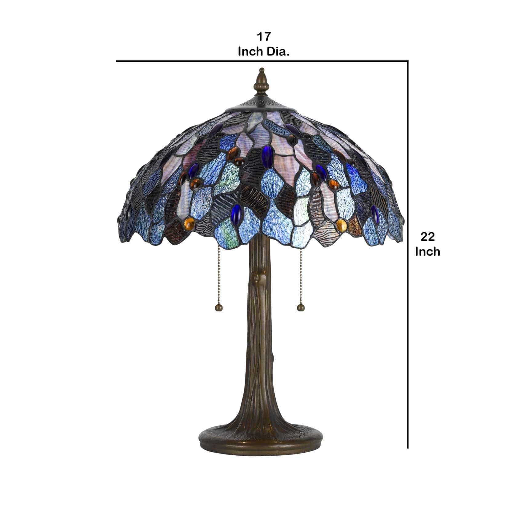 Benzara 2 Bulb Tiffany Floor Lamp With Mosaic Design Shade, Multicolor By Benzara Floor Lamps BM223637