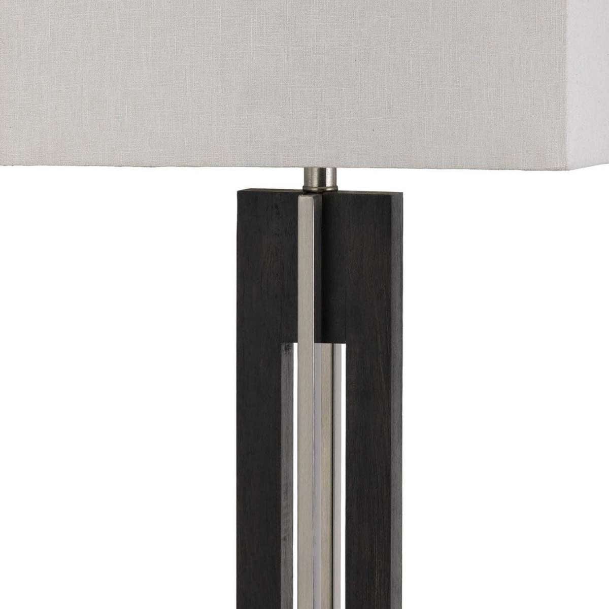Benzara 33" Metal Table Lamp With Sturdy Base, Black And White By Benzara Table Lamps BM233472