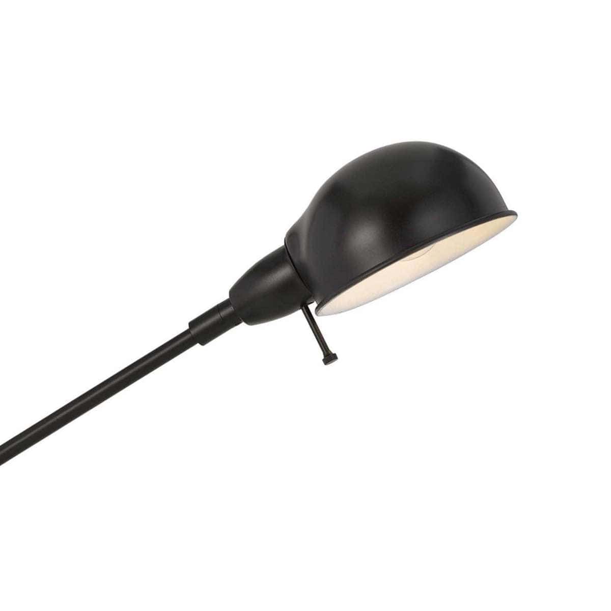 Benzara 38" Metal Arm Desk Lamp With Cement Base, Black And White By Benzara Desk Lamps BM233479